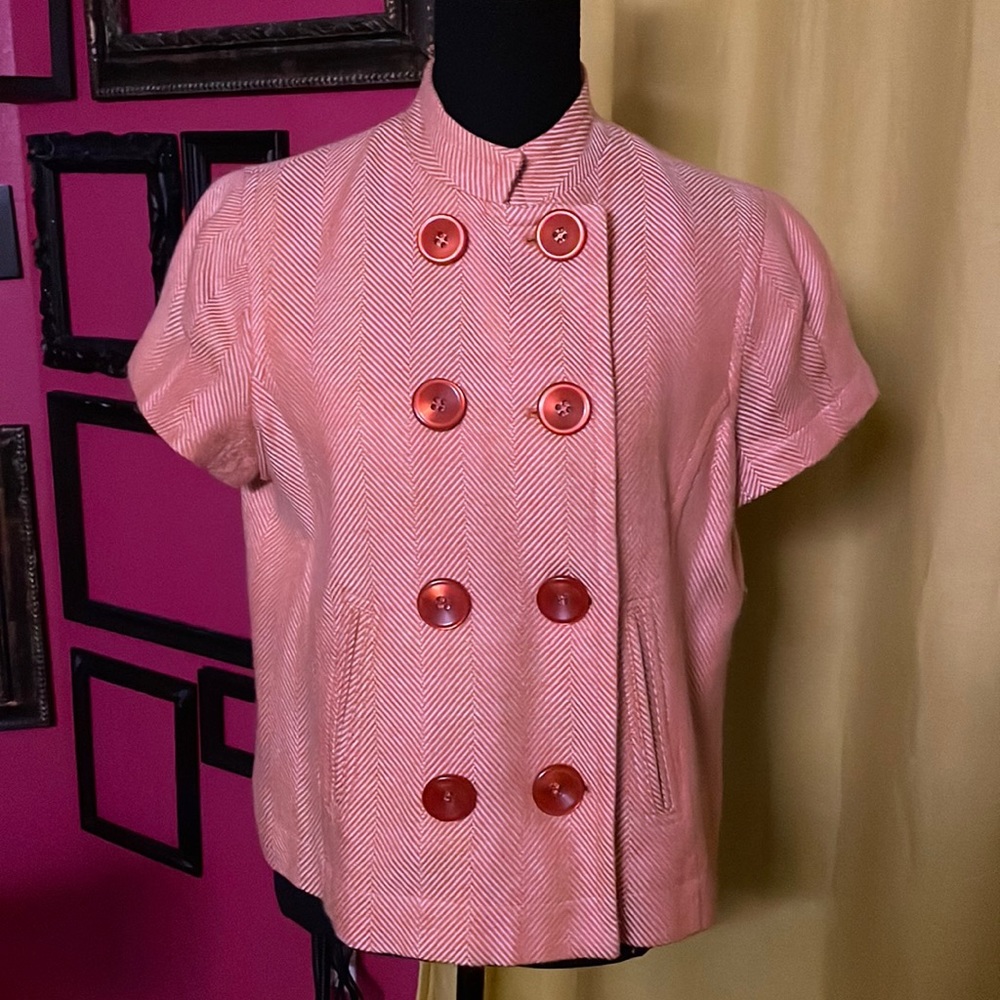 Cute Orange short sleeve tweed jacket!
